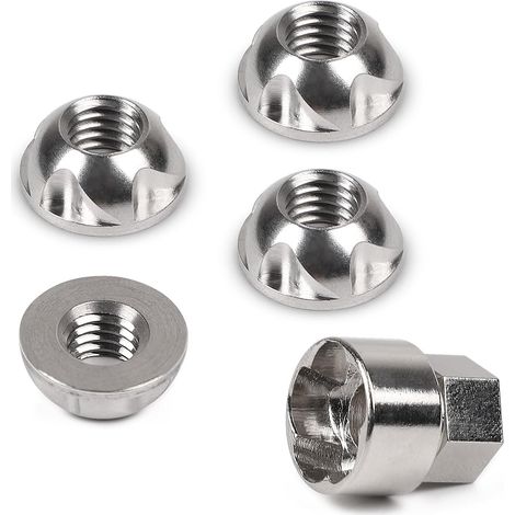 4 x Écrous Antivol M8 x 1,25 mm, Ecrou de Sécurité en Acier Inoxydable 303 avec 1 Douille (1/5)