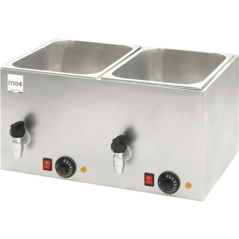 Cuiseur de saucisses - 2 cuves - 2000W - 560x350x290mm - Thermostat réglable - Mec