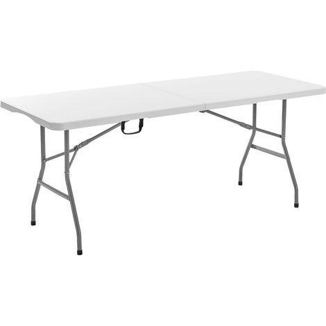 Table pliante 6 pieds, table rectangulaire plastique robuste pour intérieur et extérieur, événements, pique-nique (1/5)