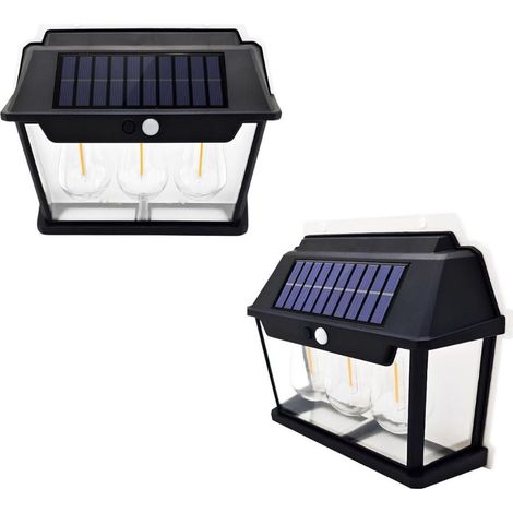 Lampade Solari LED 3 Luci da Esterno IP65 Parete Giardino Sensore Crepuscolare (1/5)
