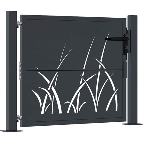Maison Exclusive - Gartentor Anthrazit 100x75 cm Stahl Gras-Desig (1/5)
