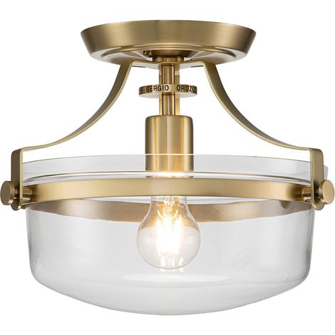 Lampada a Soffitto Industrial Nordico Trilogy Metallo Bronzo Antico 3 Luci E27 (1/5)