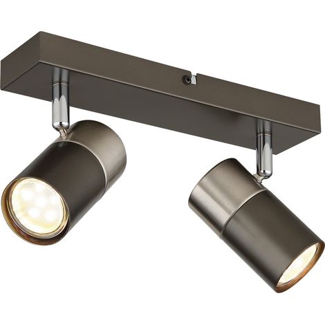 Deckenleuchte Deckenstrahler Flurlampe Schwarz verstellbar 2-flammig H 12 cm (1/5)