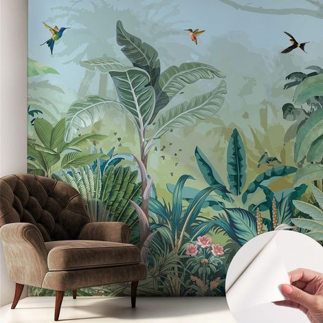 Carta da parati autoadesiva - fotomurale - decorazione parete - stile elegante - decorazione casa - Natura tropicale 250x250 cm (1/5)