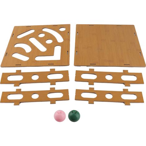 Jouet Puzzle Chat Boîte Labyrinthe Composite 28cm avec 2 Balles à Clochette Jeu d'Éveil et d'Exercice pour Chats d'Intérieur (1/5)