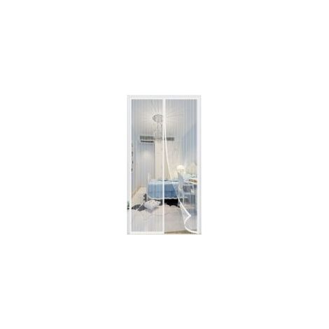 Moustiquaire 110x210cm Moustiquaire magnétique sans perçage Moustiquaire blanche avec bande adhésive et maille ultra-fine