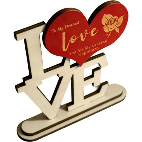 Décoration De Table Saint-Valentin Affichage De Fête Au Style Rustique  Décorations de Table en Bois pour Fête des Amoureux Pour Chambre Salon Appartement Ferme Bureau Étagère Table Fête Mariage (1/5)