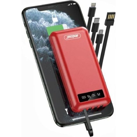 Banque Power Bank Portable Rechargement Rapide Avec Câbles Micro Usb Type-c Ios Usb 10000mah Q-cd703 (1/5)