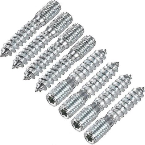 Vis à tête double M10, longueur 50 mm (2"), vis autotaraudeuses, pour assemblages bois, pieds de meubles, lot de 8 (1/4)