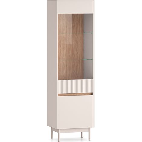 Aparador vitrina 2 puertas Connie Cachemira y Madera (1/4)