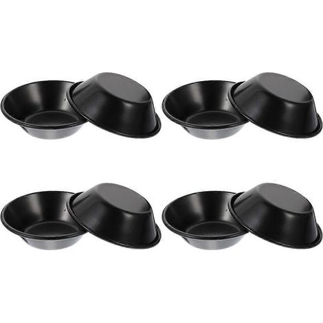 8-teiliges Küchen-Eierkuchenform-Set aus Kohlenstoffstahl-8.00X8.00X2.40CM-Black (1/4)