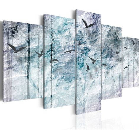 Tableau Imprimé "Forêt Bleue" 50 x 100 cm (1/2)