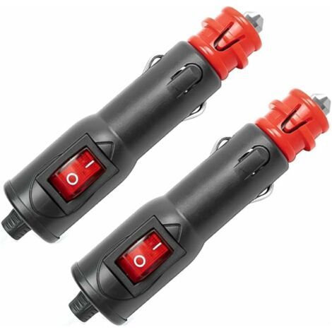 Prise Allume Cigare 12v 2 pcs, Allume Cigare Socket, Fusible 10 A, 12V / 24V DC Prise Allume-Cigare Outlet avec Lampes LED pour Camions Automobiles (1/5)