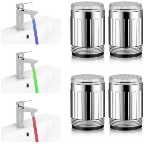Robinet LED coloré – Lot de 4 pièces avec 3 couleurs, capteur thermosensible pour salle de bain et cuisine (1/5)