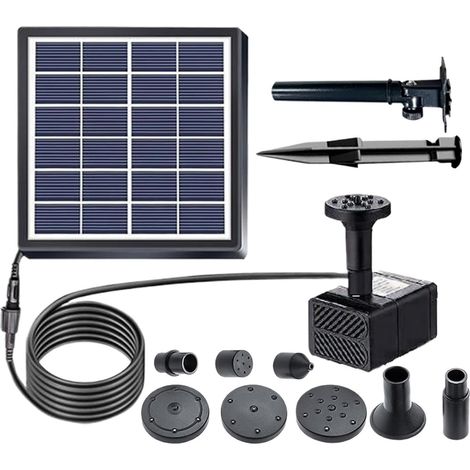 Pompe solaire compacte, fontaine d'eau réglable, pulvérisateur extérieur silencieux, décoration de jardin de terrasse économe en énergie, fonction de jardinière de piscine fiable, équipement d'aménage (1/5)