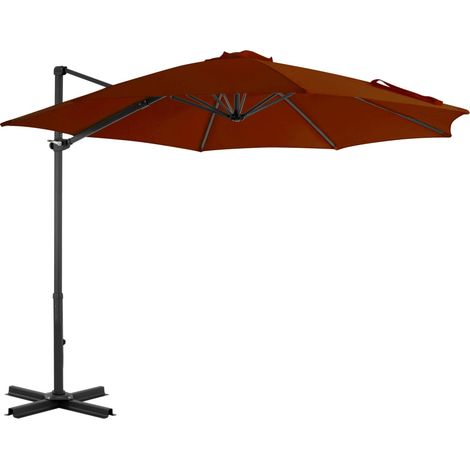 Ampelschirm mit Aluminium-Mast 300 cm Terrakotta