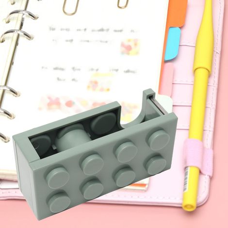 Déchire-ruban adhésif en forme de blocs de construction, petit porte-ruban adhésif, porte-ruban adhésif créatif, joli porte-ruban adhésif, vert. (1/3)