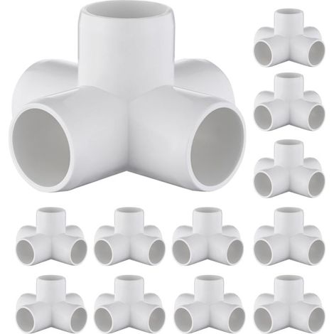 Ensemble de 12 raccords de tuyauterie en PVC à 5 voies de 3/4 pouce (pour meubles à monter soi-même, étagères en PVC, structures de support de serres) (1/5)