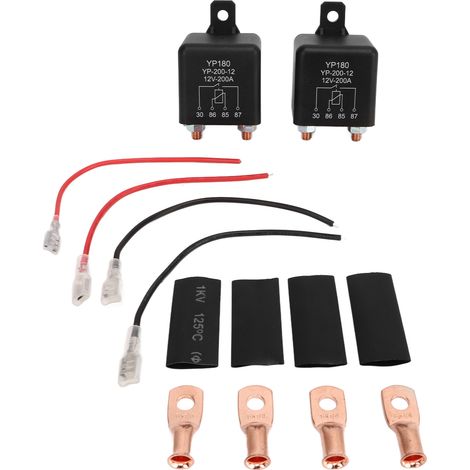 2 lots relais démarreur 12V 4 broches 200A SPST relais puissant universel pour voiture quad VTT UTV (1/5)