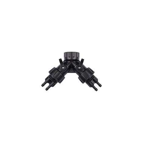 Raccord Connecteur adaptateur de tuyau d'irrigation goutte à goutte de 6,35 mm vers connecteur adaptateur de robinet, répartiteur en Y à 2 voies pour tuyau d'arrosage de 1,9 cm vers tuyau