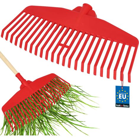 KOTARBAU® Rateau À Feuilles - Plastique - 48 cm - Rouge - Sans Manche - Extra-Click - Rateau Jardin - Ramasse Feuilles - Léger - Ergonomique (1/5)