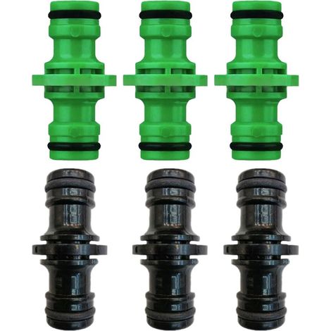 6 Pièces Raccords De Tuyau Arrosage 1/2 Pouce Double Connecteur Noir Vert (1/5)