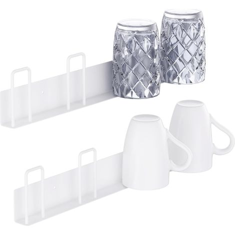Ganchos de pared para tazas de café, aptos para armarios, estantes de cocina y estantes de vestidor (blanco). (1/5)