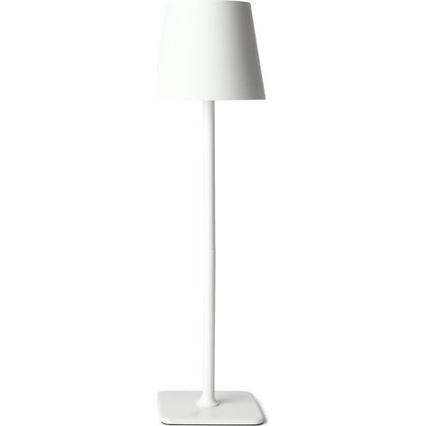Lampe de table LED, indice de protection IP44, 37 cm, finition blanche, rechargeable, pour table de chevet, bureau, salon ou décor.-AquaForge