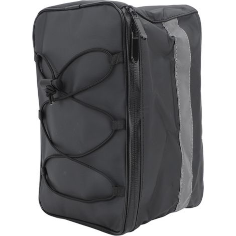 Sacoche de selle de vélo noire 8L étanche et multifonctionnelle, grande capacité, en cuir PU, pour vélo électrique. (1/5)