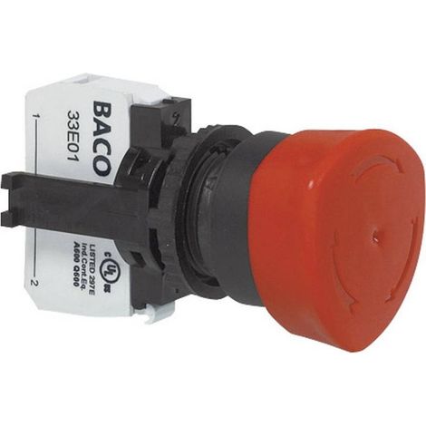 BACO L22ED01D Arrêt d'urgence collerette plastique, noir 600 V 10 A IP69K 1 pc(s) (1/3)