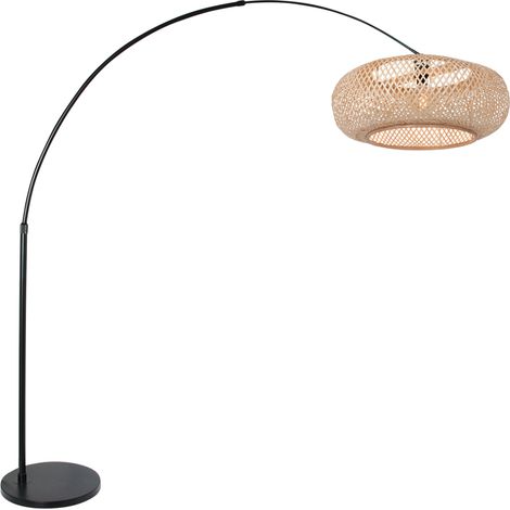 Steinhauer - lampada da terra - Sparkled Light - nero - bambù
