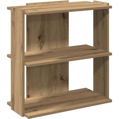Étagère Bibliothèque en Chêne Massif 3 Niveaux Faite Main 60x30x60 cm (1/5)