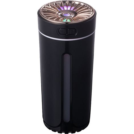 Humidificateur d'air pour voiture, capacité de 300ml, veilleuse colorée, Mini diffuseur d'huile essentielle Portable USB pour le bureau et la maison, noir (1/5)