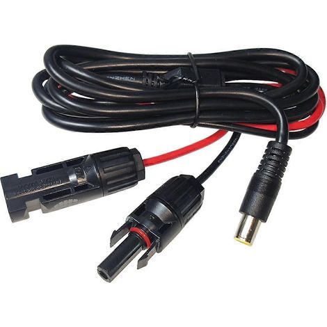 Câble adaptateur solaire vers CC 8 mm de 1,8 m avec convertisseur CC 5,5 x 2,5 mm pour alimentation de secours portable GZ (1/5)