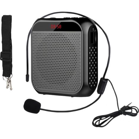 Amplificateur De Voix Portable - Bluetooth Et Microphone Sans Fil - Pour Enseignement Et Vente - Noir (1/5)