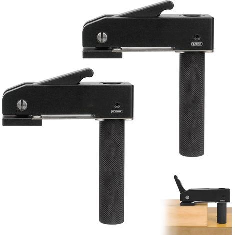 2-Piece Adjustable Aluminum Alloy Clamp, 20mm Woodworking Clamp, Quick Release Clamp, for Wood Carving, Rotating, Sanding, Routing (1/5)