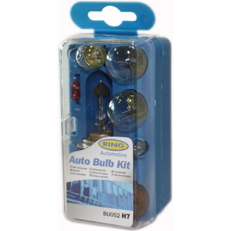 BU052 Coffret Ampoules H7 Ring -1 Ampoule H7 + 5 Ampoules Additionnelles + 2 Fusibles- 12V