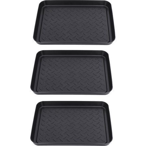 Plateau Chaussures Plastique Résistant Gain de Place Design 3 Pièces Emboîtables Large Usage Stable pour Maison Bureau Hôtel (1/5)