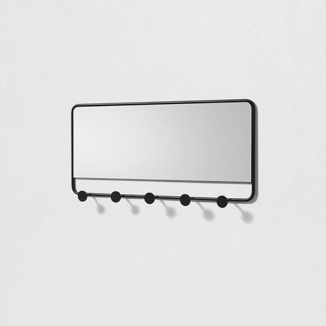 Wandgarderobe mit Metallspiegel Miro