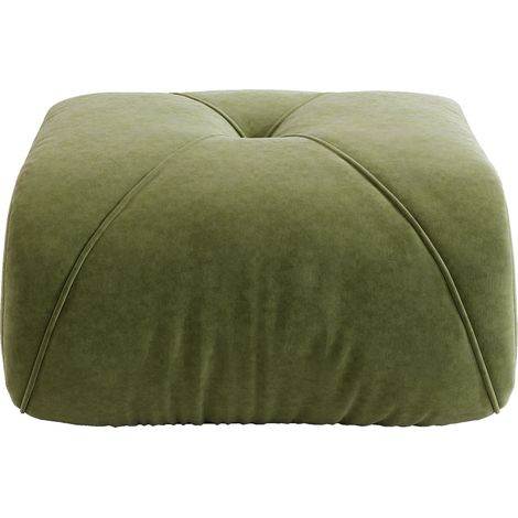 Puff otomano de chenilla verde HOMVRA 78 x 76 x 45 cm (1/5)