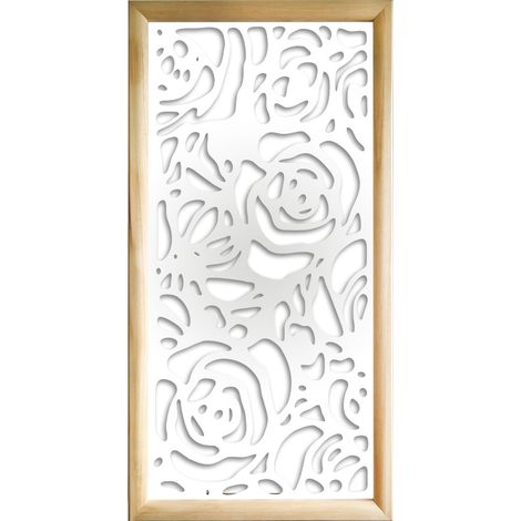 ROSES - Moduli Decorativi in Legno e PVC - Misura: 47x94 cm - Colore: bianco (1/4)