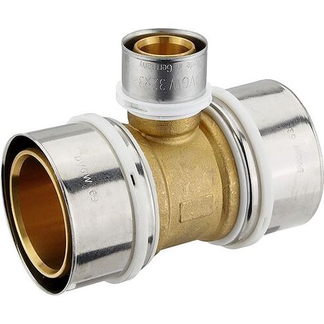 Pressfitting-T-Stück - Mittelabgang reduziert - 63 x 4,5 - 32 x 3,0 - 63 x 4,5 mm für MV-Rohr