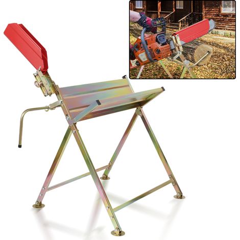 TolleTour Kettensägebock mit Kettensägenhalterung, klappbarer Sägebock aus Metall, bis 150 kg, Brennholz-Sägehilfe für Werkstatt und Garten (1/5)