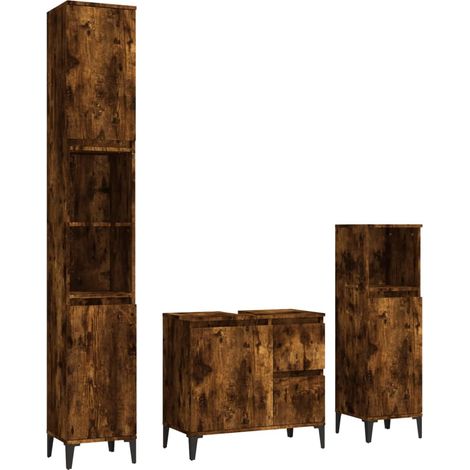 Maison Exclusive - Set de muebles baño 3 pzas madera contrachapad
