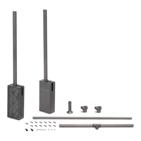 Emuca Colgador abatible para armario Sway, ancho regulable 450-600mm, Acero, Aluminio y Plástico, Pintado Titanio - (1/5)
