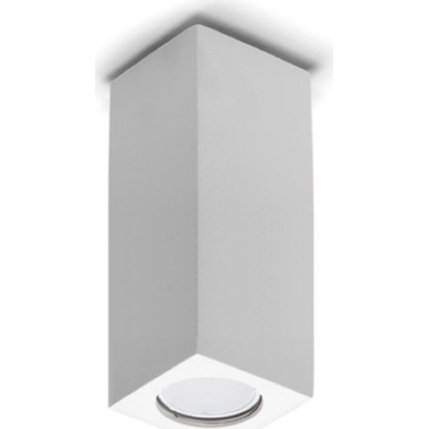 Cubo in Gesso Sovrapposto Da Soffitto 70x70x190mm - Applique GU10