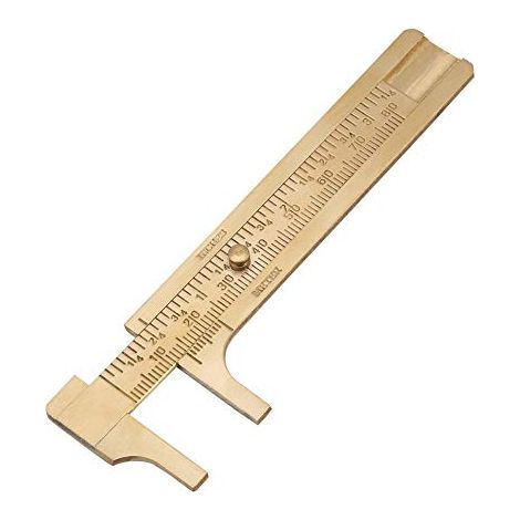 Mini Pied à Coulisse de Poche, Pied à Coulisse en Laiton, Double Échelle, pour Bijoux, Travail du Bois (80mm) (1/5)