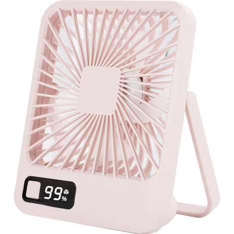 5-stufiger USB-Tischventilator mit stabilem Standfuß und leisem Betrieb für Zuhause, Büro und Schule – Rosa (1/5)