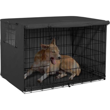 Housse imperméable pour chenil extérieur 124.5x84x79cm, protection anti-UV et anti-poussière pour chien, noir (1/5)