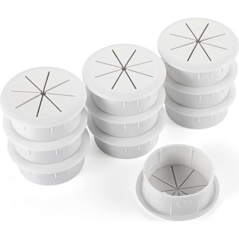 Lot de 10 œillets de bureau flexibles 6,5 cm – Couleur : blanc (1/5)